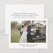 Minimale Elegante Moderne Foto Eenvoudige Bruiloft Bedankkaart (Voorkant / Achterkant)