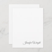 Minimale elegante moderne gewone grijs wit notitiekaartje (Voorkant / Achterkant)