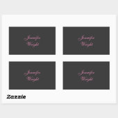 Minimale elegante moderne grijze roze feminine rechthoekige sticker (Vel)