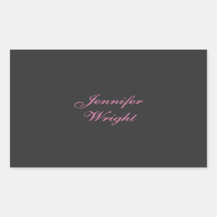 Minimale elegante moderne grijze roze feminine rechthoekige sticker