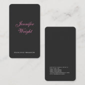 Minimale elegante moderne grijze roze feminine visitekaartje (Voorkant / Achterkant)