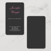 Minimale elegante moderne grijze roze feminine visitekaartje (Voorkant / Achterkant)