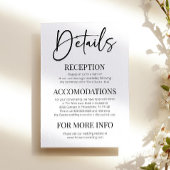 Minimale Elegante Moderne Klassieke Bruiloft Detai Informatiekaartje