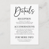 Minimale Elegante Moderne Klassieke Bruiloft Detai Informatiekaartje (Voorkant)