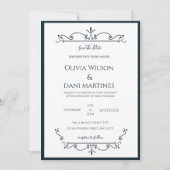 Minimale & Elegante  Monogram Bruiloft Kaart (Voorkant)