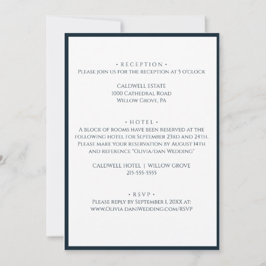 Minimale & Elegante Monogram Bruiloft Kaart (Achterkant)