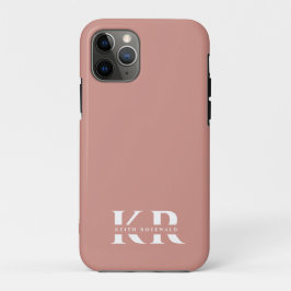 Minimale elegante monogram roze Rose Case-Mate iPhone Case