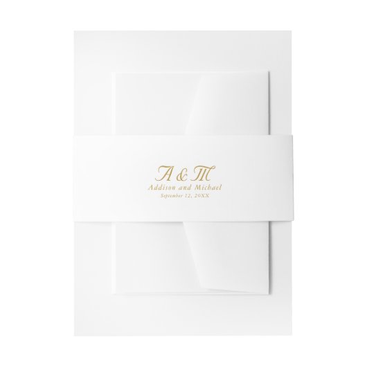 Minimale, elegante, monogram uitnodigingsbuikband uitnodigingen wikkel (Voorkant Voorbeeld)
