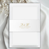 Minimale, elegante, monogram uitnodigingsbuikband uitnodigingen wikkel