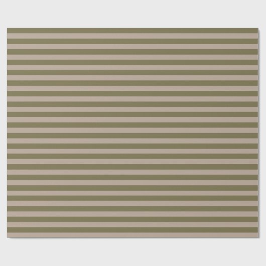 Minimale Elegante Olijfgroene Beige Bruine Strepen Cadeaupapier (Vlak)
