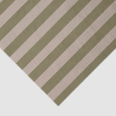Minimale Elegante Olijfgroene Beige Strepen Tissuepapier (Detail)