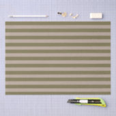 Minimale Elegante Olijfgroene Beige Strepen Tissuepapier (Craft)
