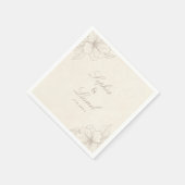 Minimale Elegante Omlijning Bloemige Witte Bruilof Servet (Hoek)