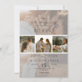 Minimale elegante overlay foto bruiloft kaart (Voorkant)