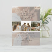 Minimale elegante overlay foto bruiloft kaart (Staand voorkant)