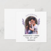 Minimale elegante Paarse foto om de datum te bewar (Voorkant / Achterkant)