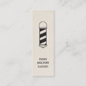 Minimale elegante papiertextuur Barber Pole Mini Visitekaartje (Voorkant)
