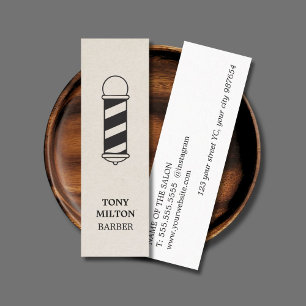 Minimale elegante papiertextuur Barber Pole Mini Visitekaartje