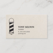 Minimale elegante papiertextuur Barber Pole Visitekaartje (Voorkant)