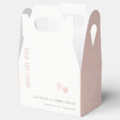 Minimale elegante pasta dusky roze hartenbruiloft bedankdoosjes (Geopend)