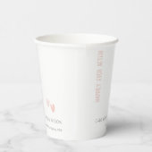 Minimale elegante pasta dusky roze hartenbruiloft papieren bekers (Rechts)