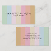 Minimale elegante pasta-kleuren interieurontwerper visitekaartje (Voorkant / Achterkant)