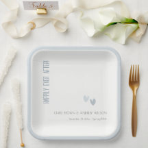 Minimale elegante pasteitsblauwe hartenbruiloft