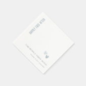 Minimale elegante pasteitsblauwe hartenbruiloft servet (Hoek)