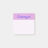 Minimale, elegante, plum Background en Blue Name Post-it® Notes (Voorkant)