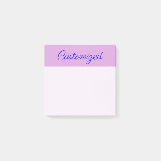 Minimale, elegante, plum Background en Blue Name Post-it® Notes (Voorkant)