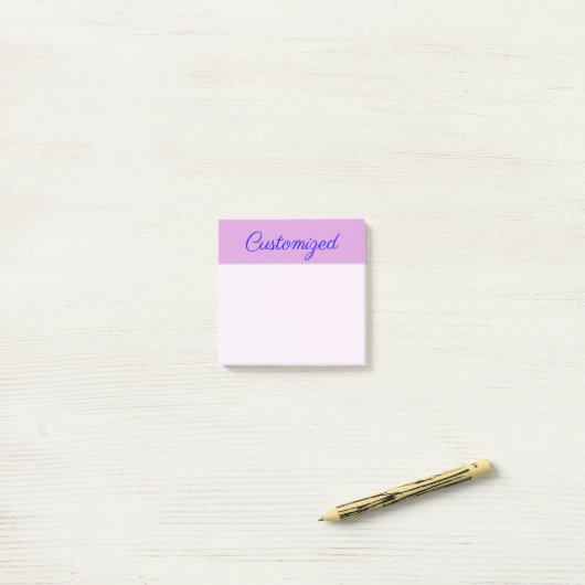 Minimale, elegante, plum Background en Blue Name Post-it® Notes (Op bureau)