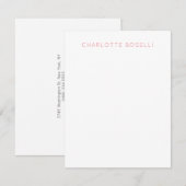 Minimale elegante Professional Notitiekaartje (Voorkant / Achterkant)