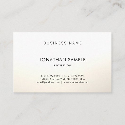 Minimale elegante professionele moderne vormgeving visitekaartje (Achterkant)