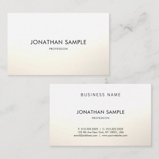 Minimale elegante professionele moderne vormgeving visitekaartje (Voorkant / Achterkant)