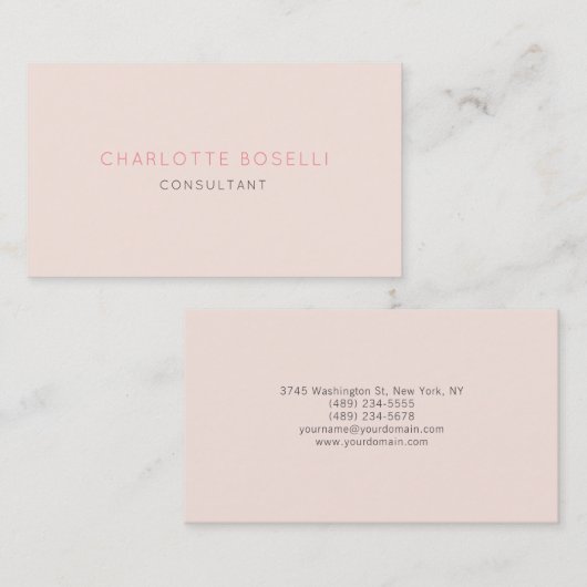 Minimale elegante professionele topzijde visitekaartje (Voorkant / Achterkant)