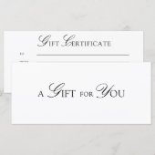 Minimale Elegante QR Code Cadeaubon (Voorkant / Achterkant)