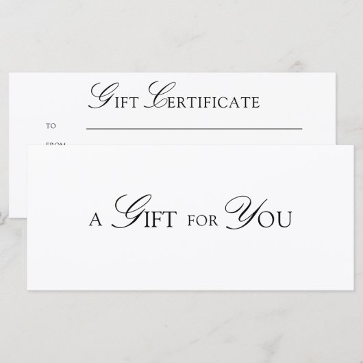 Minimale Elegante QR Code Cadeaubon (Voorkant / Achterkant)