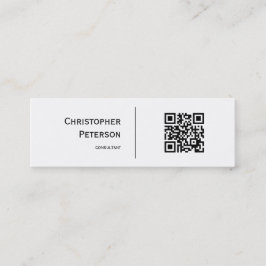 Minimale elegante QR-code zwart-wit Mini Visitekaartje