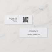 Minimale elegante QR-code zwart-wit Mini Visitekaartje (Voorkant / Achterkant)