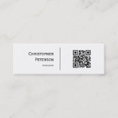 Minimale elegante QR-code zwart-wit Mini Visitekaartje (Voorkant)