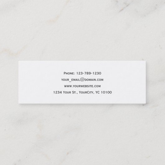 Minimale elegante QR-code zwart-wit Mini Visitekaartje (Achterkant)