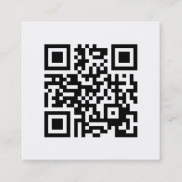 Minimale elegante QR-code zwart-wit Vierkante Visitekaartje