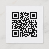 Minimale elegante QR-code zwart-wit Vierkante Visitekaartje (Voorkant)