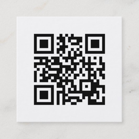 Minimale elegante QR-code zwart-wit Vierkante Visitekaartje (Voorkant)