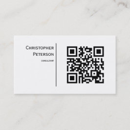 Minimale elegante QR-code zwart-wit Visitekaartje