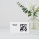 Minimale elegante QR-code zwart-wit Visitekaartje (Staand voorkant)