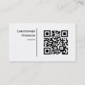 Minimale elegante QR-code zwart-wit Visitekaartje (Voorkant)
