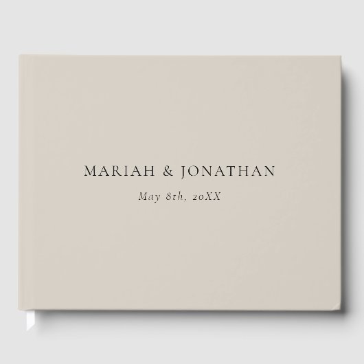 Minimale Elegante Receptie Bruiloft Gastenboek (Voorkant)