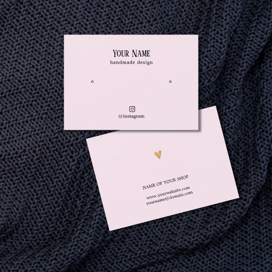 Minimale elegante Roos Faux Gold Heart Earring-kaa Visitekaartje