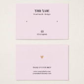 Minimale elegante Roos Faux Gold Heart Earring-kaa Visitekaartje (Voorkant /achterkant)